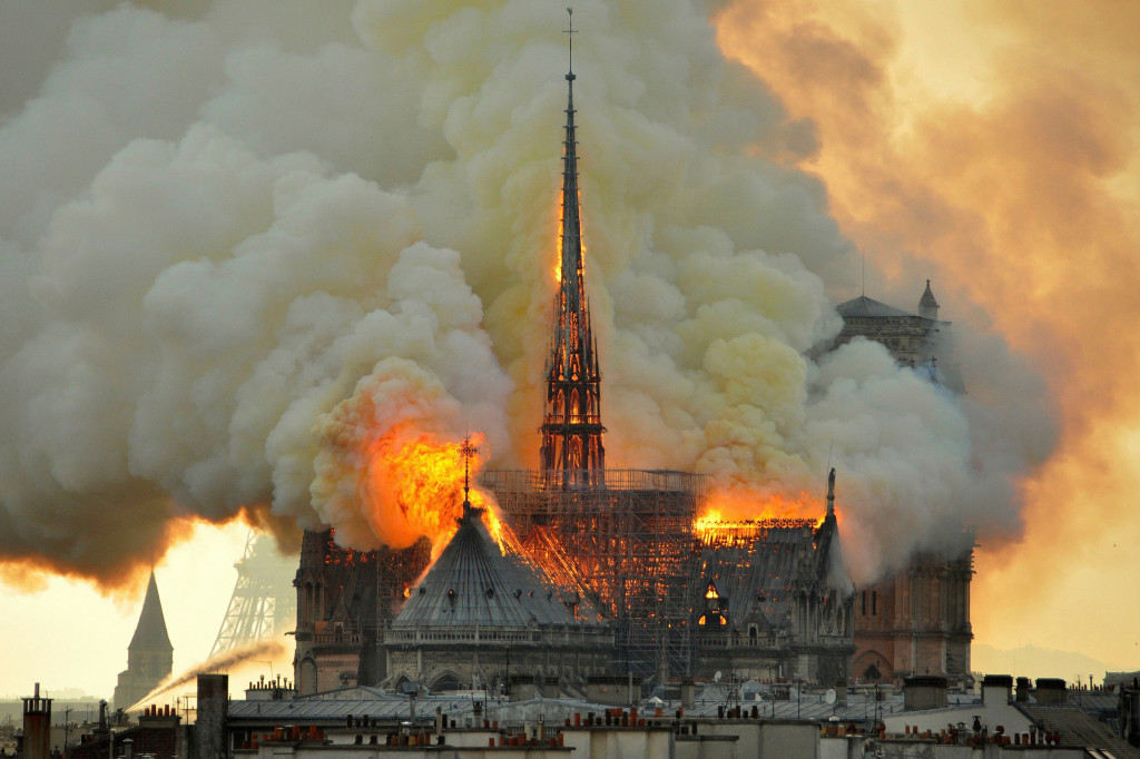 Notre Dame Fire, Paris, France - 13 Apr 2019
